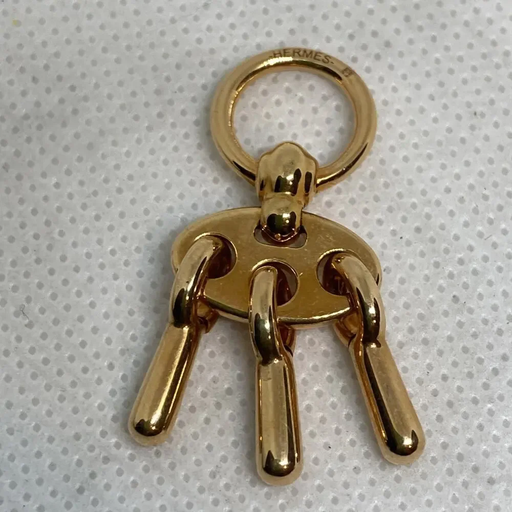 Hermès MORS ET JOUET Twilly Scarf Ring Charm Horse Bit Rose Gold Equestrian